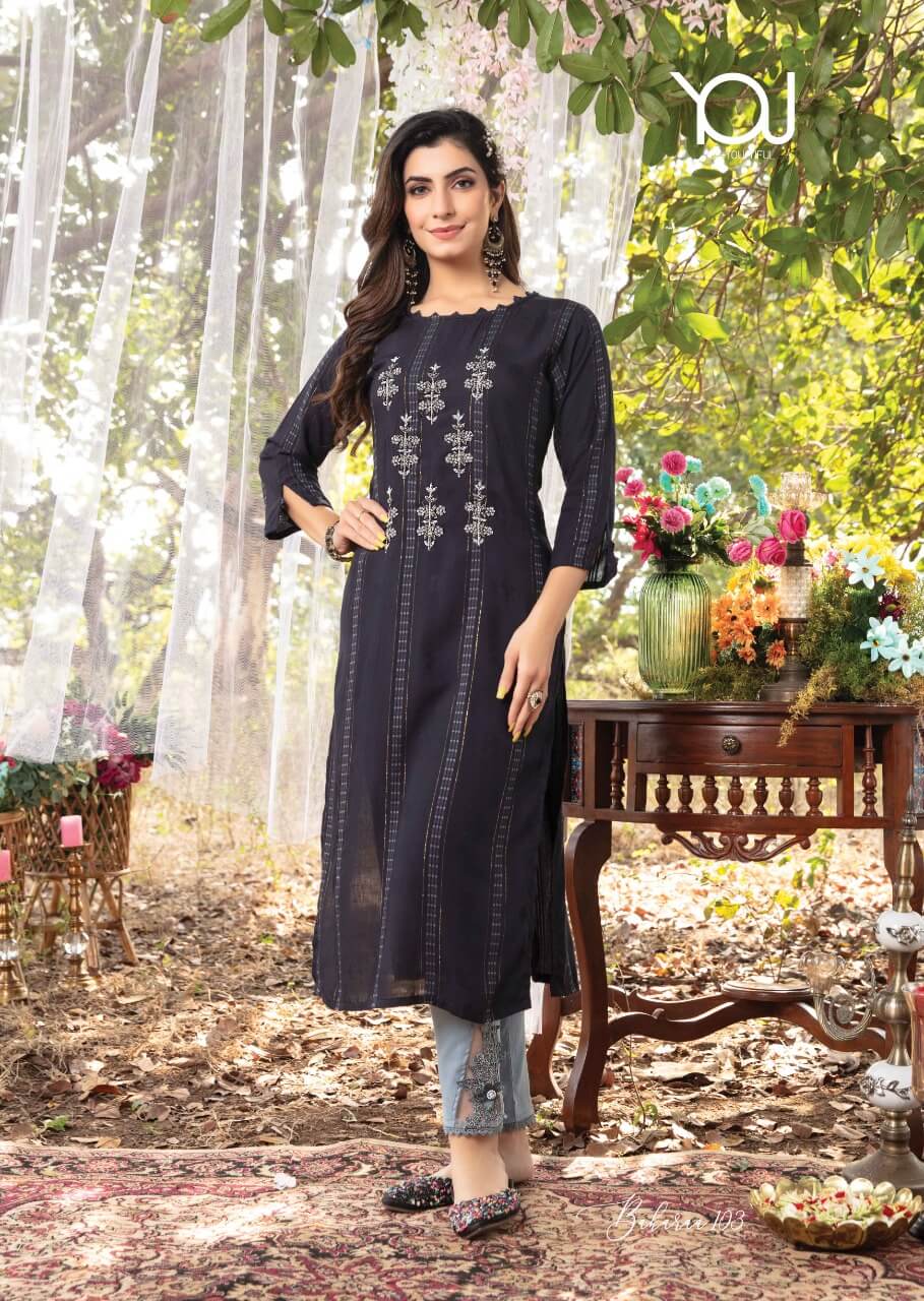 Wanna Bahara Fancy Ethnic Wear Hand Work Kurti With Bottom Collection